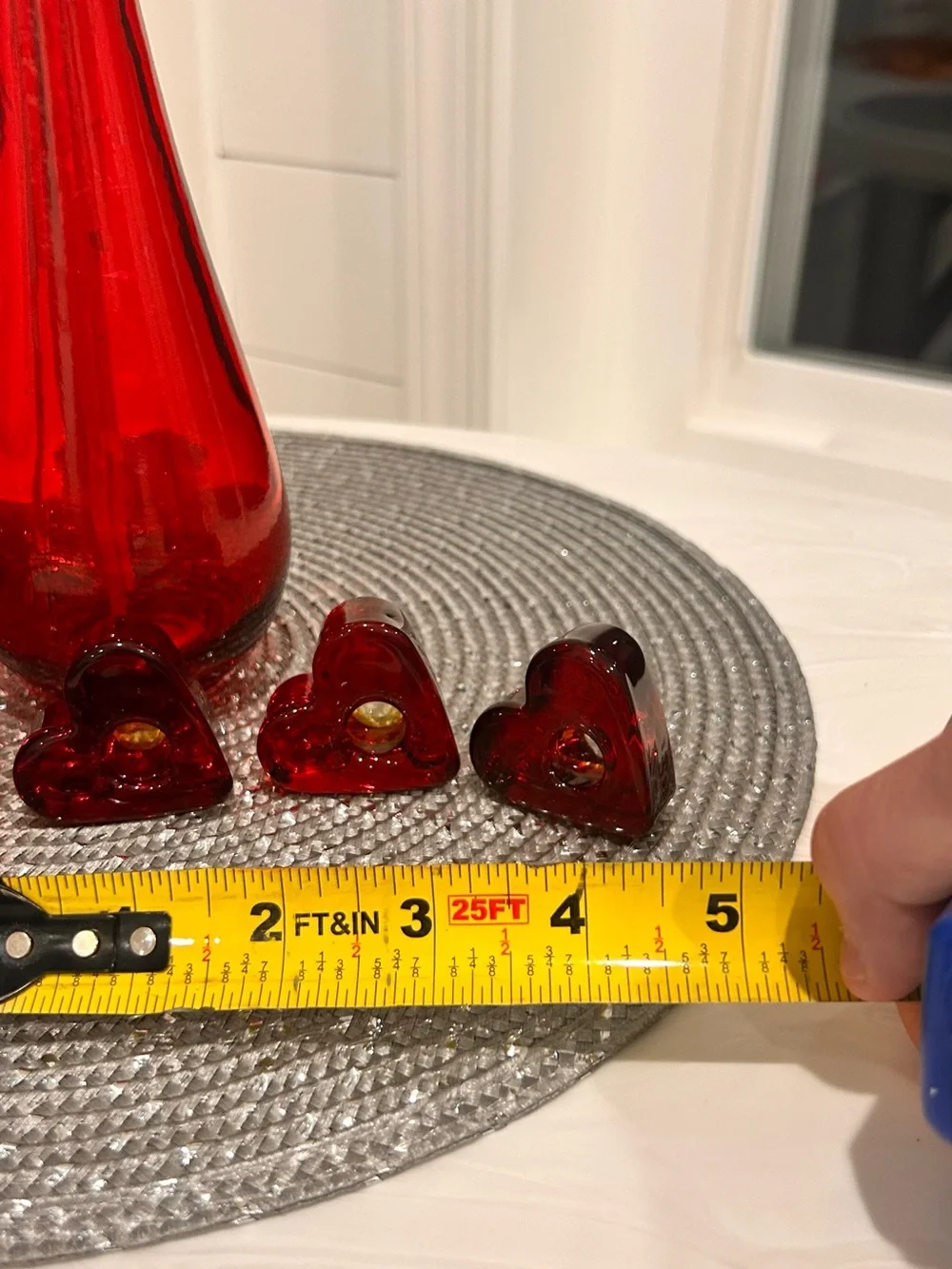 RESTYLE Ruby Red Glass teardrop vase vessel paperweight votive matchstick holder